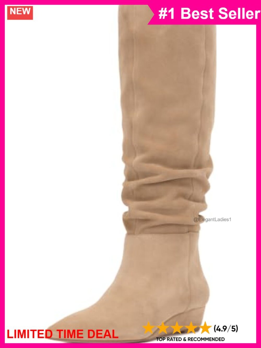 Extra Wide Calf Suede Slouchy Knee High Wedge Boots